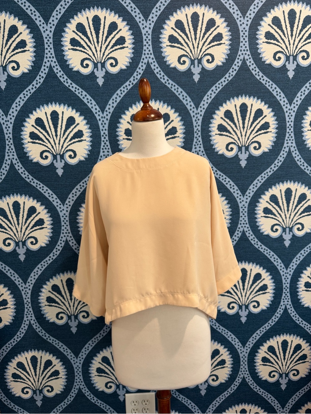 Zara Nude Boxy Short-Sleeve Crop Top